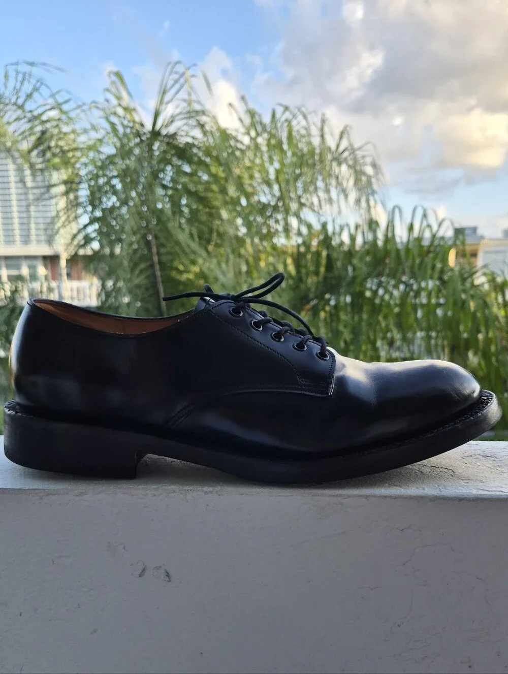 Grenson G:One Black Leather Derby Shoes Size 11G ( US 12 ).